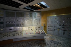 The west end of the Unit 2 control room, where controls for plant electrical systems and the Nos. 3 and 4 turbogenerators are located.